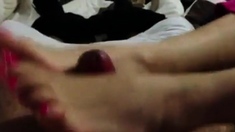 Amazing Footjob Beautiful Sexy Toes