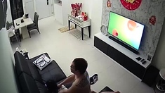 Câmera de segurança filmou um sexo caseiro delicioso