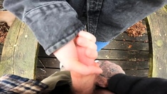 Handjob in Public Park Makes Me Cum