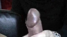 Long nails teasing monster cock