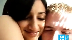 Indian Woman kissing her white boyfriend Desi NRI