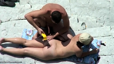 Public Handjob at Nude beach