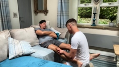 Stepdaddy gets a sensual foot massage by his stepson